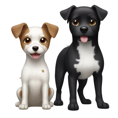 small black dog and small white dog with light brown spots  sticker