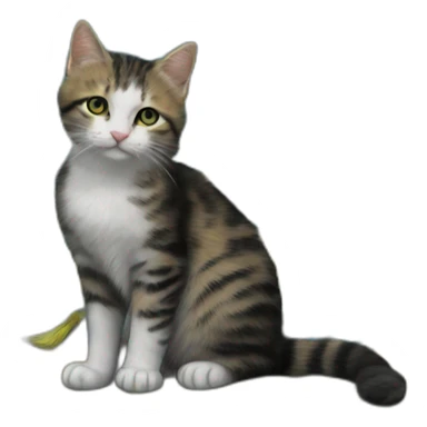 Van gogh schilderij met een kat sticker