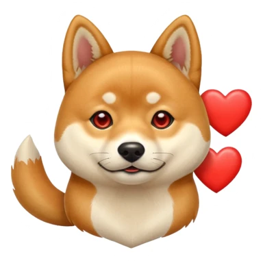 Shiba Jasper five red hearts sticker