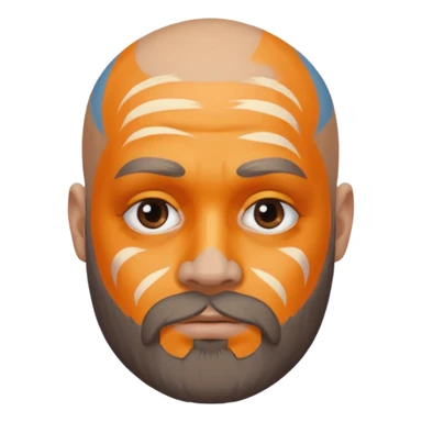 bald bearded man with face paint sticker