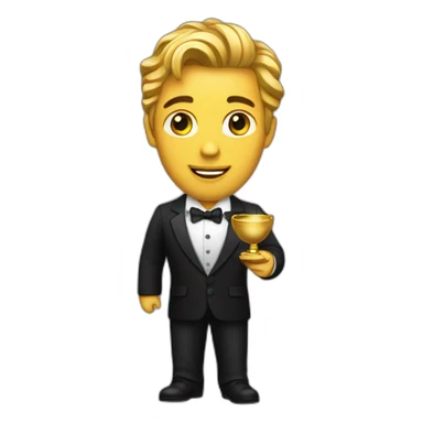 Posh-man-with-black-suit-holding-gold sticker