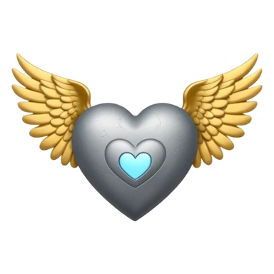 grisgray heart with wings  sticker