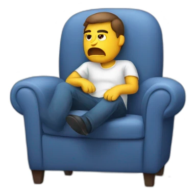 Person Waiting angry in a armchair sticker