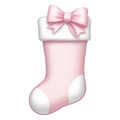 pale pink and white stocking with pale pink bow stuffed with gifts sticker