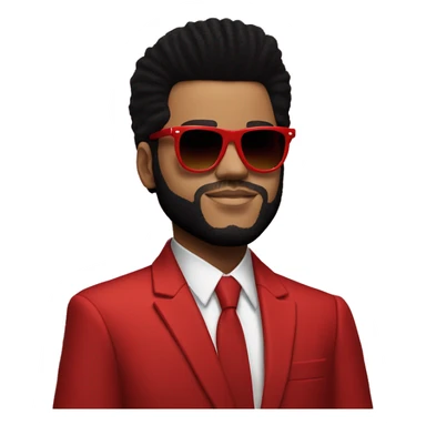 The weeknd in red suit with sunglasses  sticker