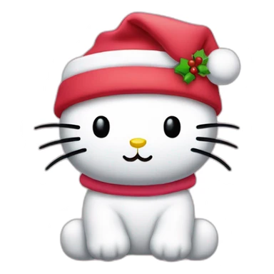 Hello Kitty con gorro de papá noel sticker