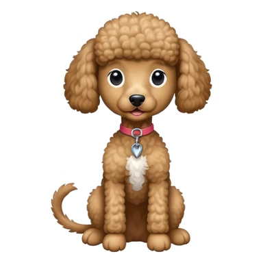 Super Skinny - Light Brown - Poodle - Sitting - No Collar sticker
