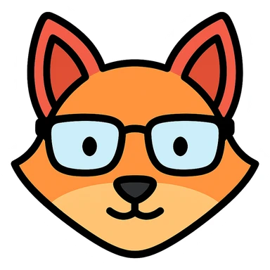 fox wearing glasses sticker