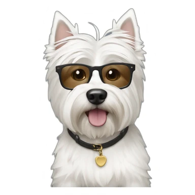 hombre-con-gafas-con-un-perro-westie sticker