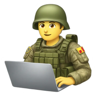 ukrainain-soldier-coding-with-laptop sticker