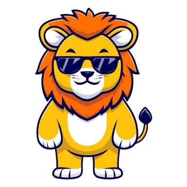cool lion with sunglasses sticker