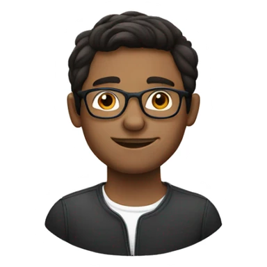 a brunette man with round clear glasses sticker