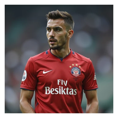 man wearing Beşiktaş jersey, photorealistic style, no background sticker