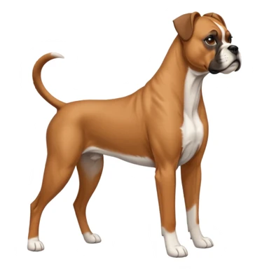 boxer dog side profile sticker