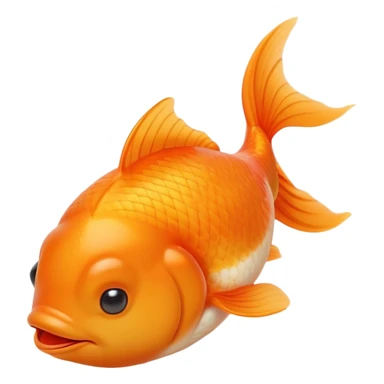 Meme-Worthy Cute Sleeping Orange Goldfish Portrait Emoji, Head resting peacefully with a contented smile, showcasing a streamlined, graceful body with a luxuriously soft vibrant orange hue, eyes closed in a serene, floating nap, Simplified yet hilariously adorable features, highly detailed, glowing with a soft, drowsy light, high shine, relaxed and utterly lovable, stylized with an air of playful laziness, bright and heartwarming, soft glowing outline, capturing the essence of a comically sleepy goldfish, so meme-worthy it feels like it could instantly become the next viral sensation of adorable slumber! sticker