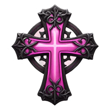 gothic cross pink sticker