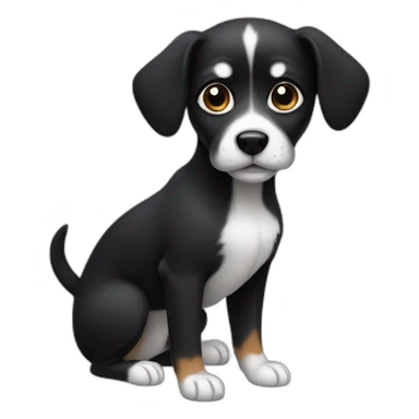 Black small dog with White spot in the belly sticker