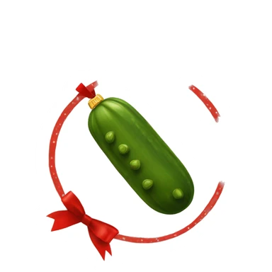 Pickle Christmas ornament with red ribbon sticker