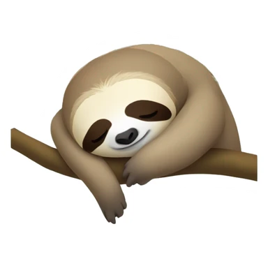 Sloth sleeping on the tree branch using a pillow sticker