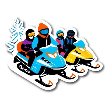 A group that drives Schneemobil in the winter sticker