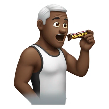 Man eating a snickers bar sticker