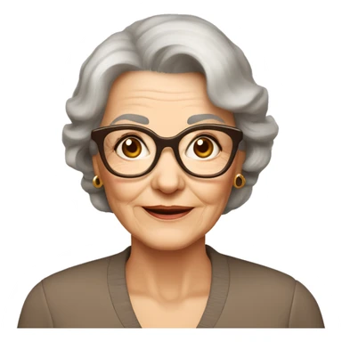 80 years old girl
Short brown hair with bob styling
light skin small
glasses with refined frame
Brown eyes with cat eye liner sticker