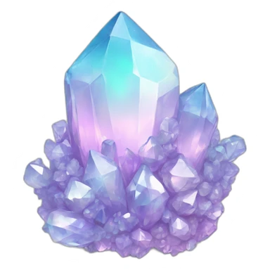 Pastel Iridescent Hue Color Crystal Cluster sticker