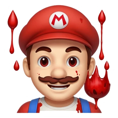 mario a lot of blood on his face sticker