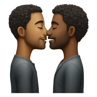 A man gently kissing another man on the forehead sticker