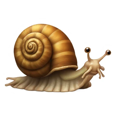 Snail with man face with 6 legs sticker