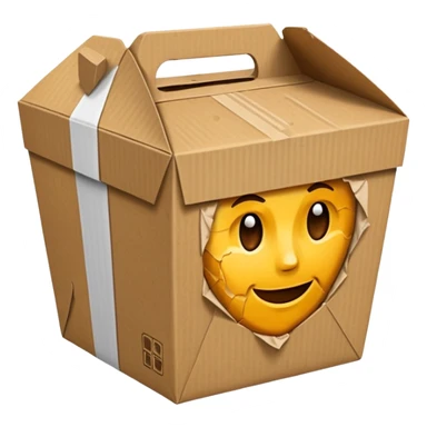 takeout box that looks like it has been in a trash can sticker