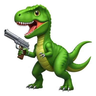 T-Rex holding a gun sticker