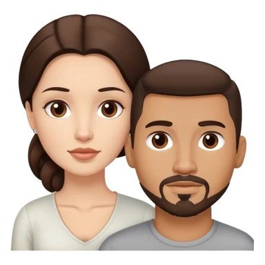 Intimate sfw between white brunette and brown Latino with goatee lover sticker