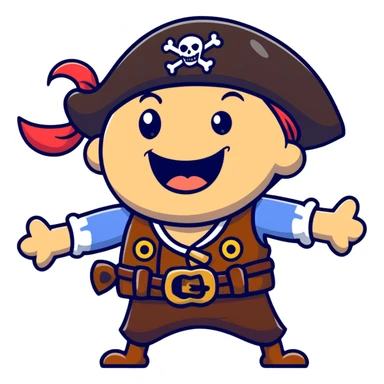 pirate laughing sticker