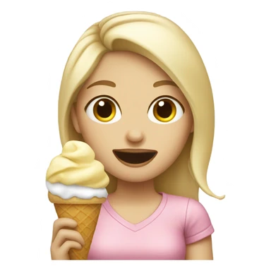 blonde girl eating ice cream  sticker