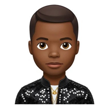 Kirk Franklin with dark brown hair, black sequin outfit  sticker