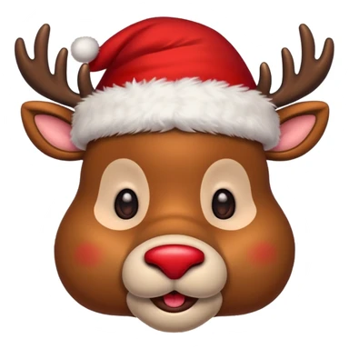 Christmas reindeer face with christmas accessories sticker