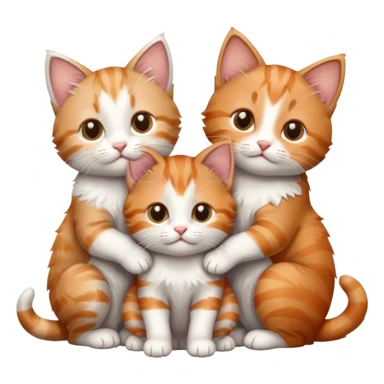 6 tiny kittens cuddling together all different colours, the first one is grey and white, the second is ginger and white and the third is brown tabby and white sticker
