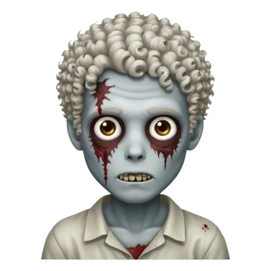 Menino zumbi com cabelo cacheado com luzes brancas sticker