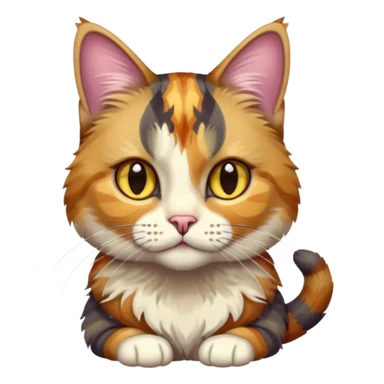 full body colourful light patched calico tabby cat with hazel eyes sticker