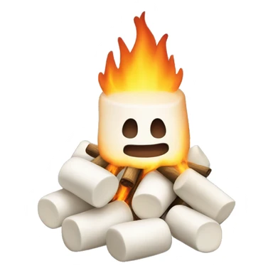 Marshmallow bonfire sticker
