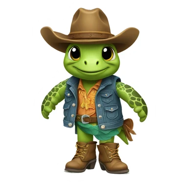 sea turtle wearing cowboy boots sticker