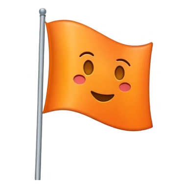 I want a flag  🚩🚩 like this but flag should be orange don't change shape just change color don't add eyes and smile sticker