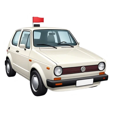 White Volkswagen Golf car sticker