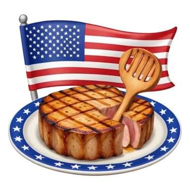 Pork chops Flag sticker
