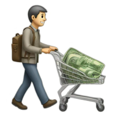 Walker with swiss money sticker