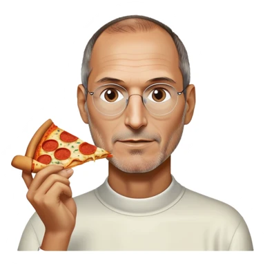 Steve Jobs eating pizza sticker