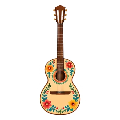 Spanish guitar with colorful decorations sticker