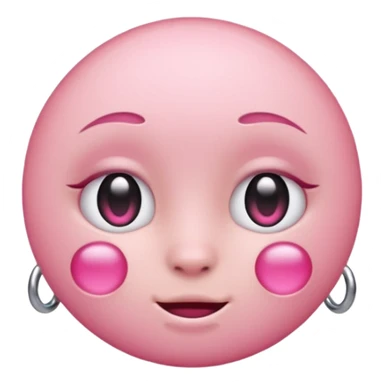 Pink emoji with piercings sticker