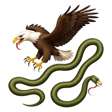 fight between a eagle and snake  sticker